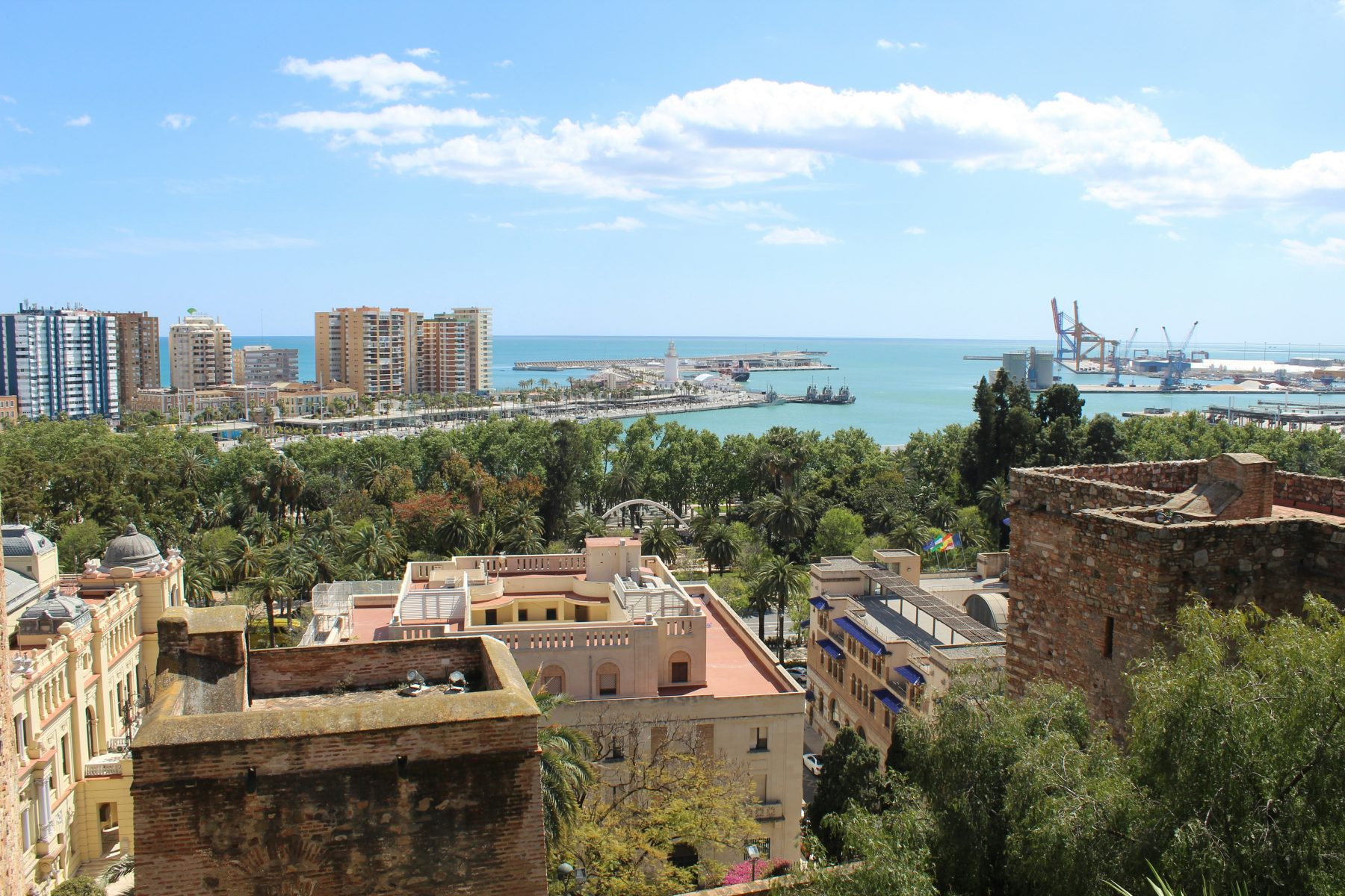 Een uitzicht vanaf het Castillo de Gibralfaro in Malaga.